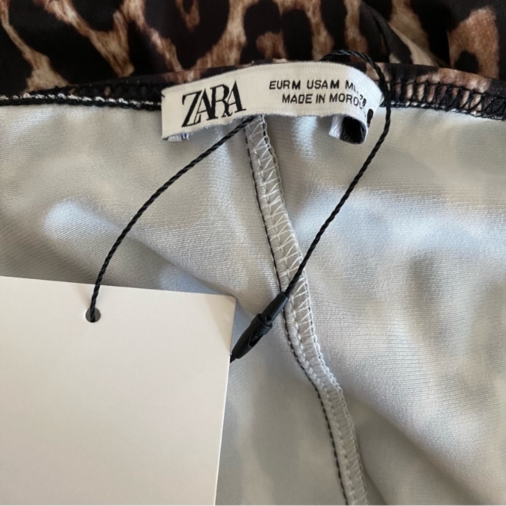 Zara leopard animal print draped midi dress - Picture 12 of 14